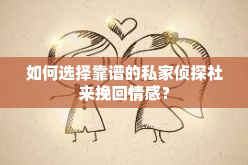 如何选择靠谱的私家侦探社来挽回情感？