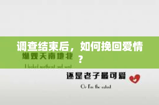 调查结束后，如何挽回爱情？