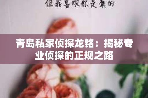 青岛私家侦探龙铭：揭秘专业侦探的正规之路