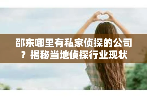 邵东哪里有私家侦探的公司？揭秘当地侦探行业现状