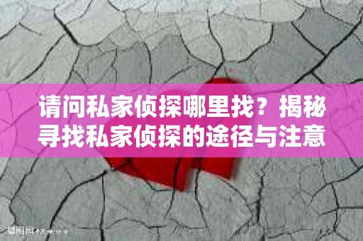 请问私家侦探哪里找？揭秘寻找私家侦探的途径与注意事项