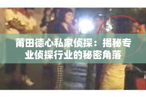 莆田德心私家侦探：揭秘专业侦探行业的秘密角落