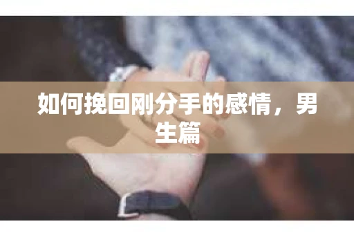 如何挽回刚分手的感情，男生篇