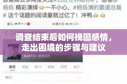 调查结束后如何挽回感情，走出困境的步骤与建议