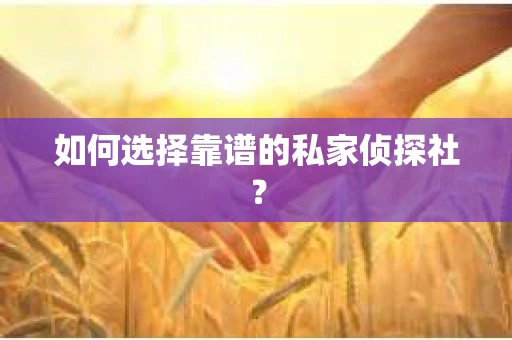 如何选择靠谱的私家侦探社？